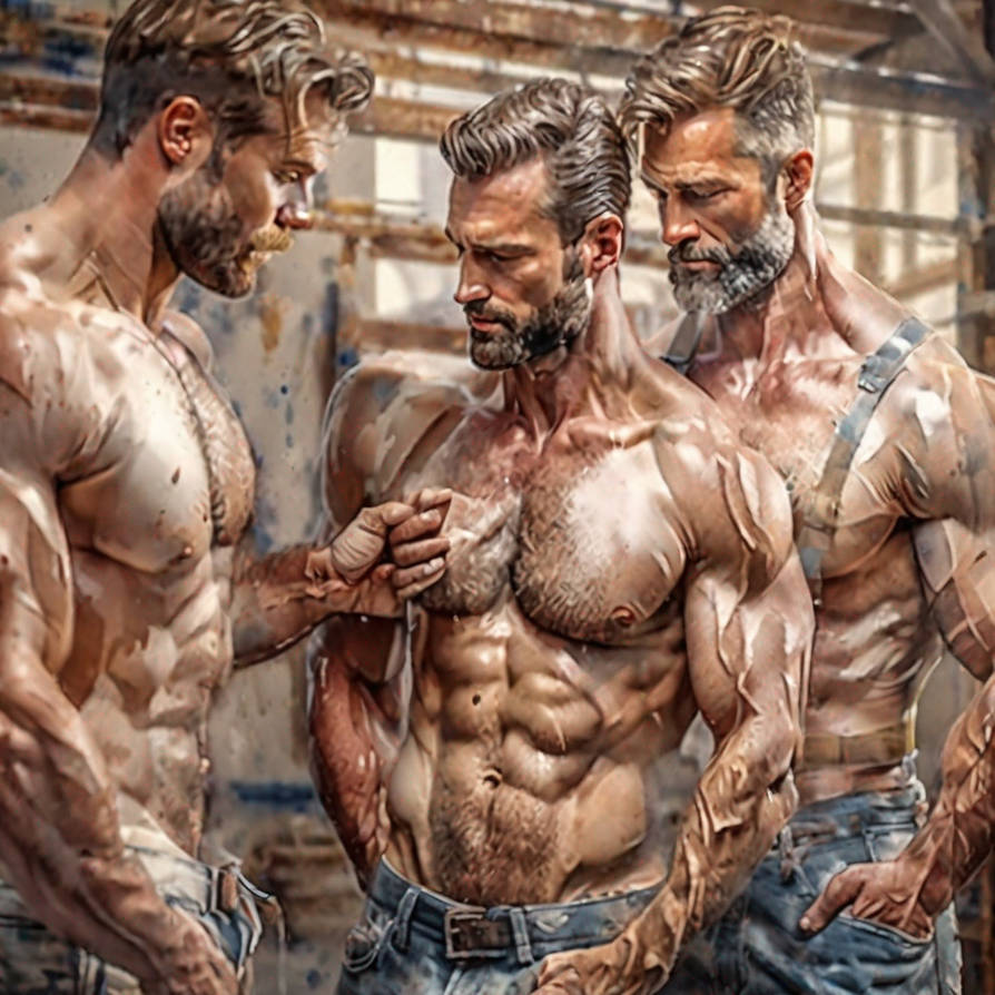 Deviantart Real Man Watercolor painting artistic posed rugged men. by suntan110 on DeviantArt