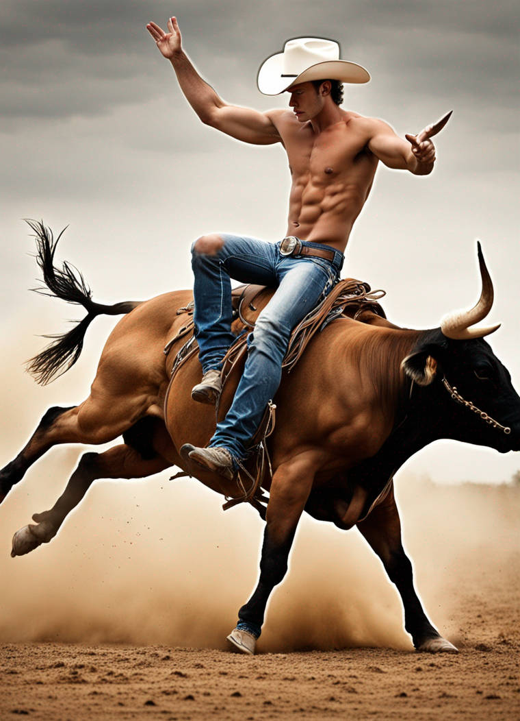 Bull Riding Deviantart Bull riding young fit cowboy. by suntan110 on DeviantArt