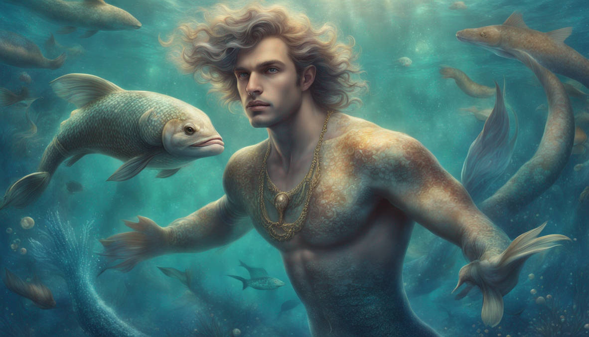 Ocean Merman merman under the ocean with his merdog by angieaidigital on DeviantArt