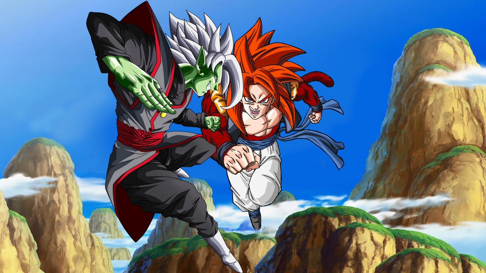 SSJ4 Gogeta vs Merged Zamasu by MichaelD8489 on DeviantArt