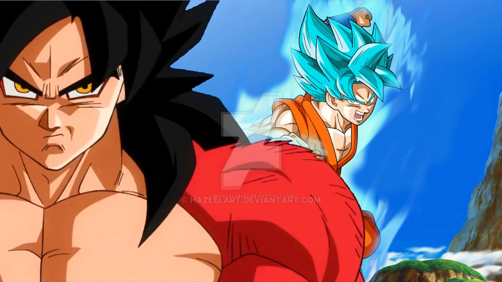 SSGSS Goku vs SSJ4 Goku by MichaelD8489 on DeviantArt