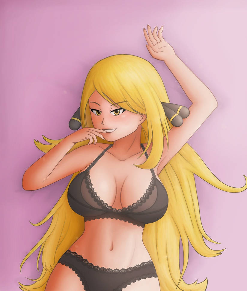 Citron blur Minister Cynthia from Pokemon (lingerie version) by SAF-404 on DeviantArt