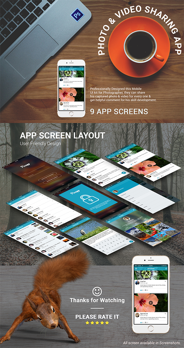 PHOTO SHARING APP - Pixapp by designpex