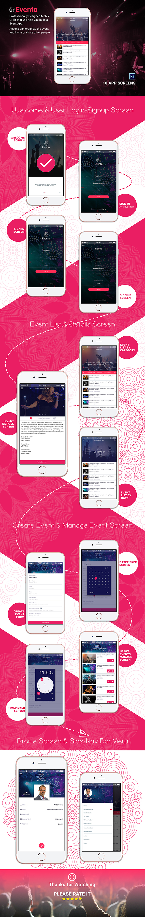 Event Mobile App - EVENTO by designpex
