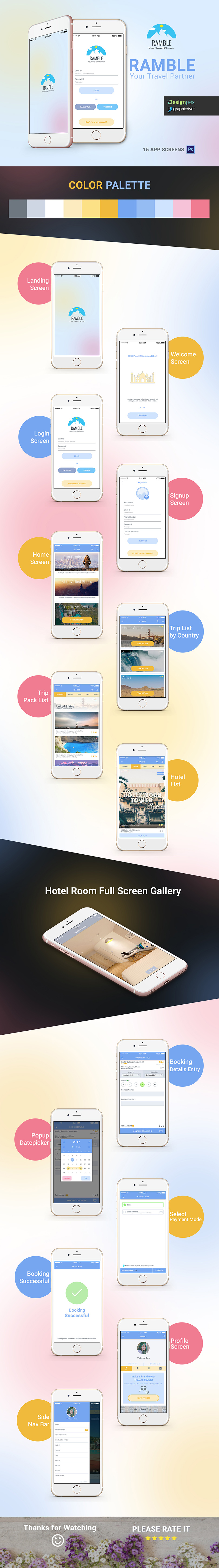 Travel Mobile App - RAMBLE by designpex
