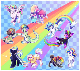Art Fight 2022 - Multi Att - Rainbowy Ponies