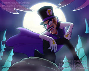 Fanart - Vampire Waluigi (Mario Kart Tour)