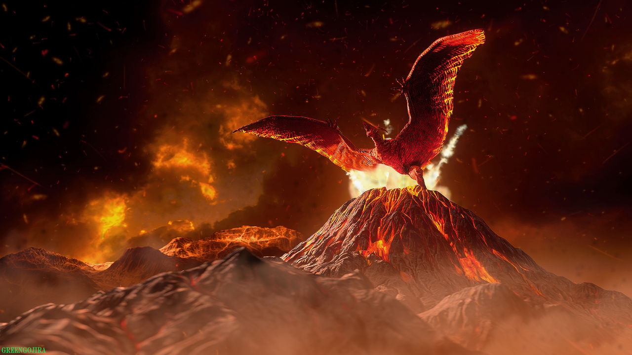 Rodan stretching his wings by Greengoji02 on DeviantArt