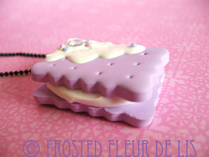 Lavender Rectangle Sandwich Necklace