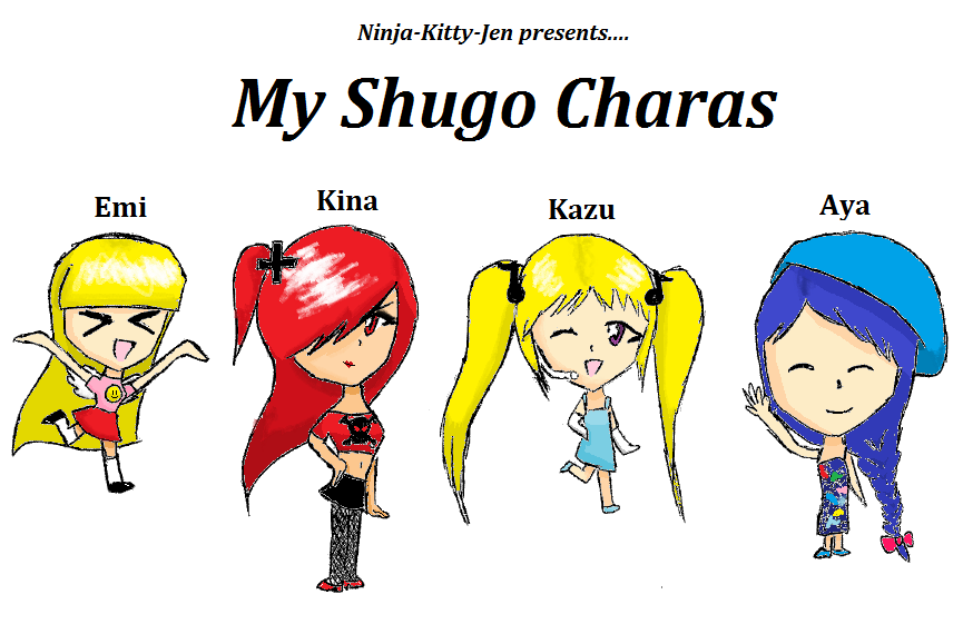 My Shugo Charas: Emi, Kina, Kazu, and Aya