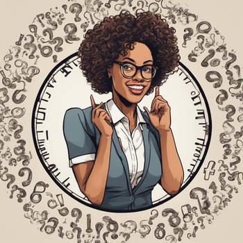 Female Teacher, African American With Curly Hair A