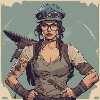 Hipster Amazon Woman Ready In Battle Ready Stance