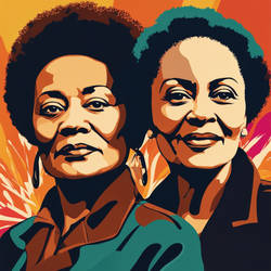 Elaine Brown and Kathleen Cleaver