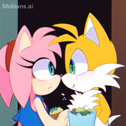 Rose Tails Amy Rose and Tails touching noses. by mechtail74 on DeviantArt