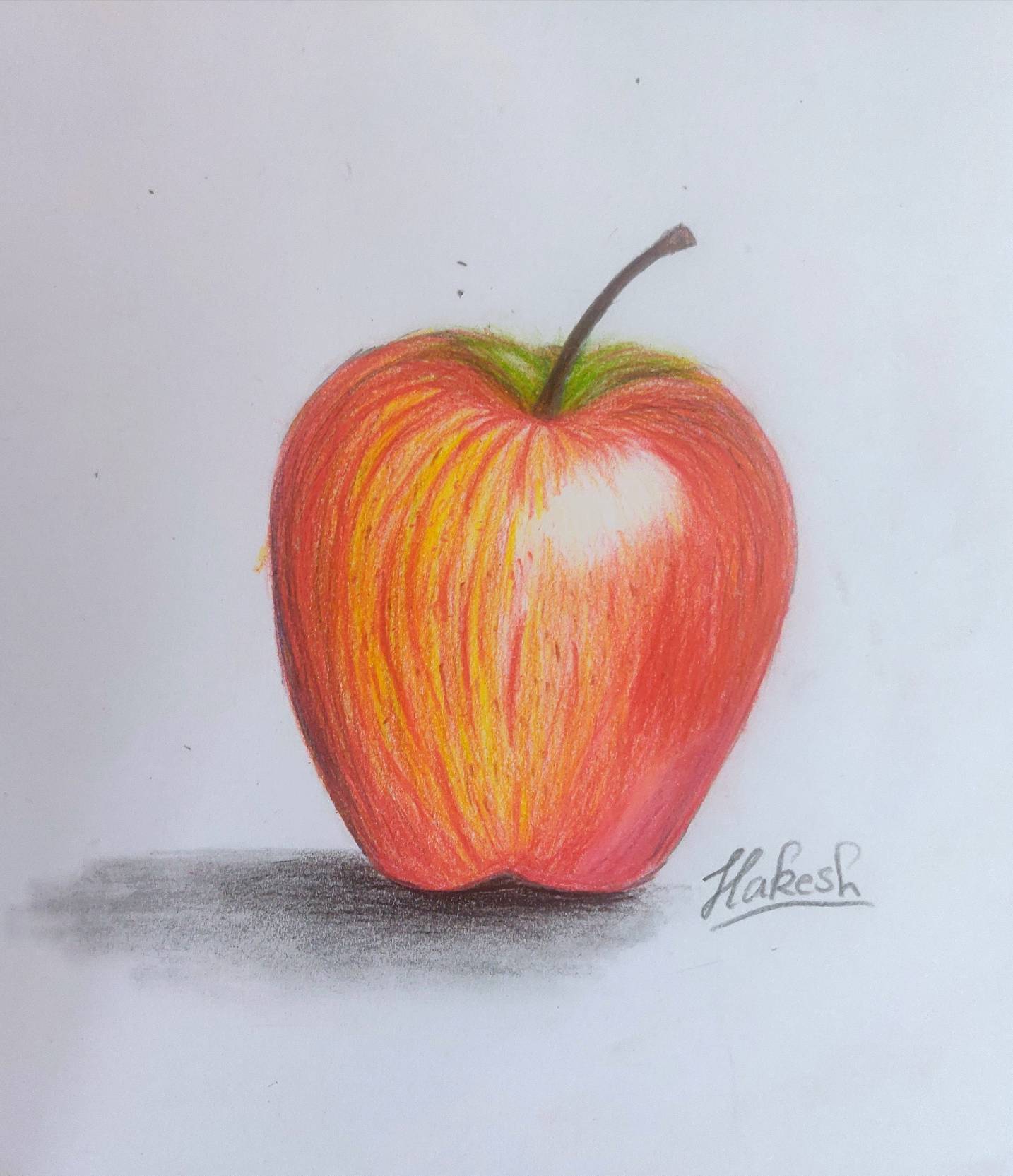Apple colour pencil drawing. by hakeshkirubakaran on DeviantArt