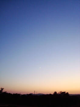 sunset and moon