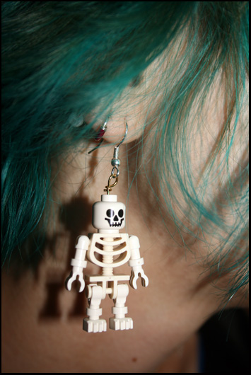 Skeleton Earrings - in ear