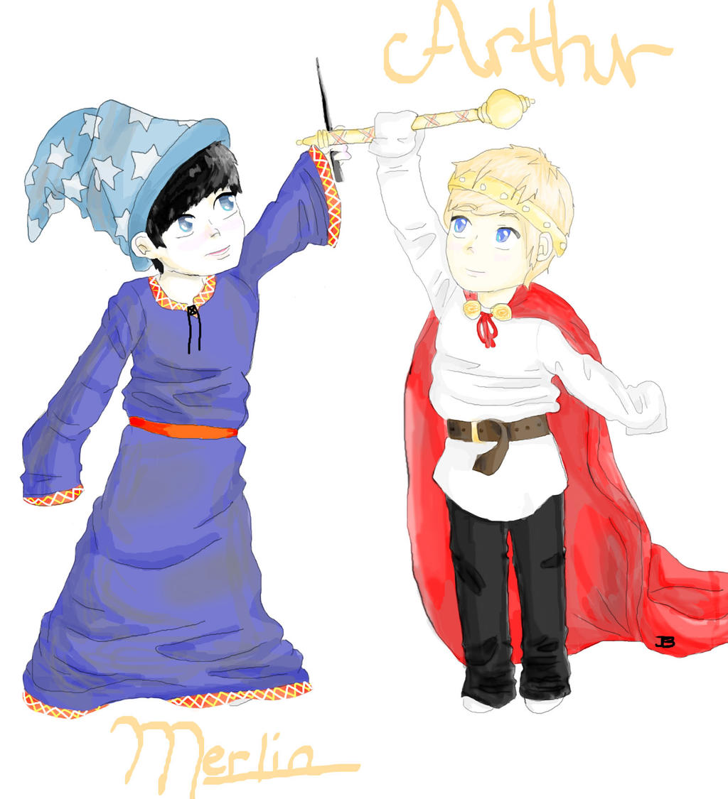Merlin Arthur Fan Art Drawing Merlin And Arthur Bbc Fan Art By Edooner