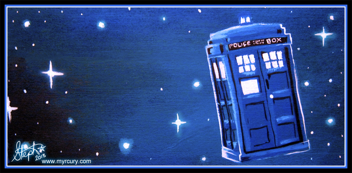 Tardis - Acrylic on wood