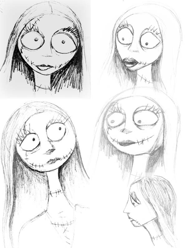 pix Drawing Sally Nightmare Before Christmas Face miss sally skellington by myrcury art