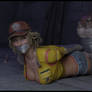 Cindy from Final Fantasy XV in distress