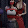 Scarlet making a new red dress for Tifa