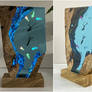 Scuba diving resin night light |Wood resin lamp