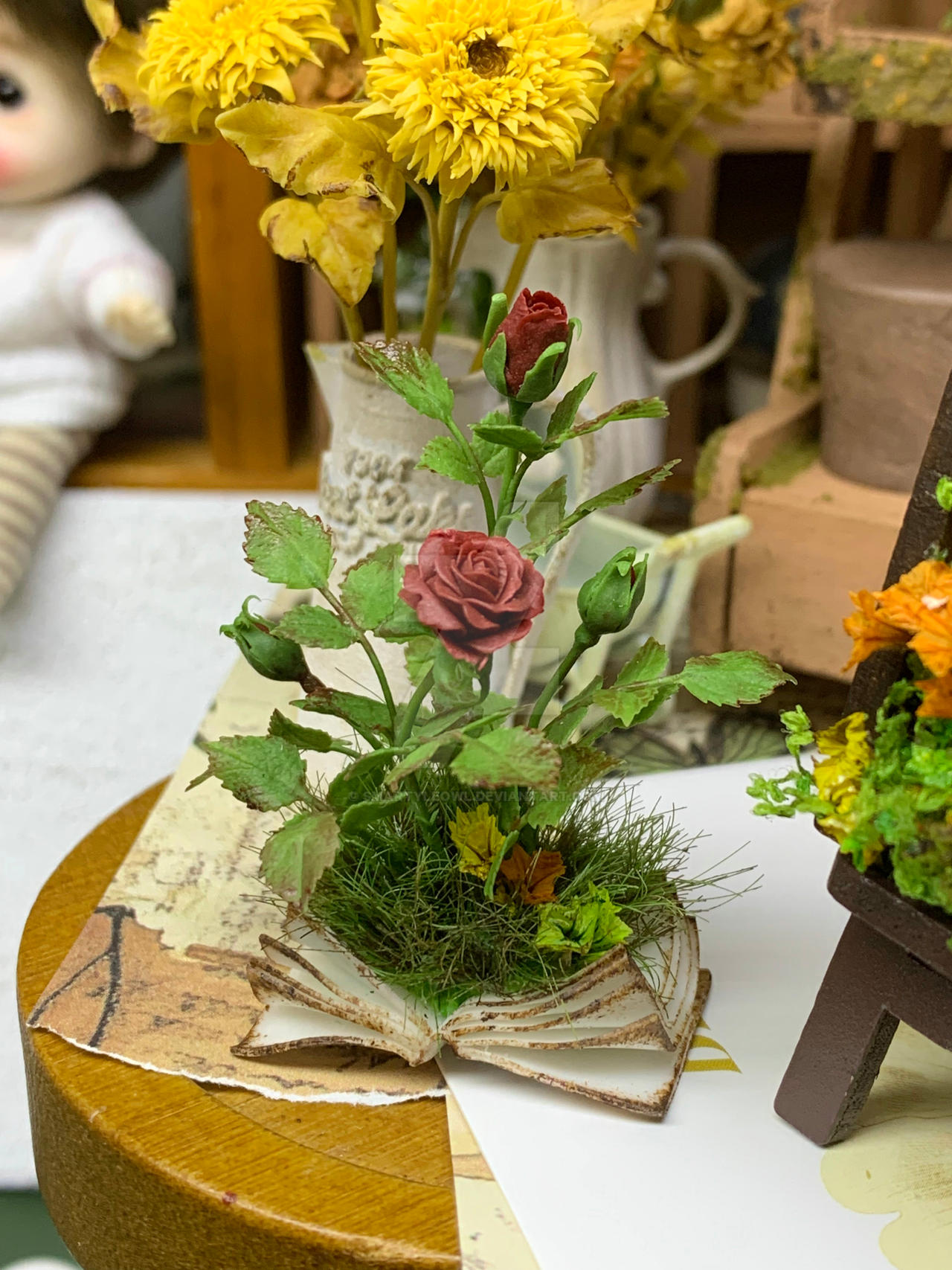 Clay rose art,Miniature art, clay art