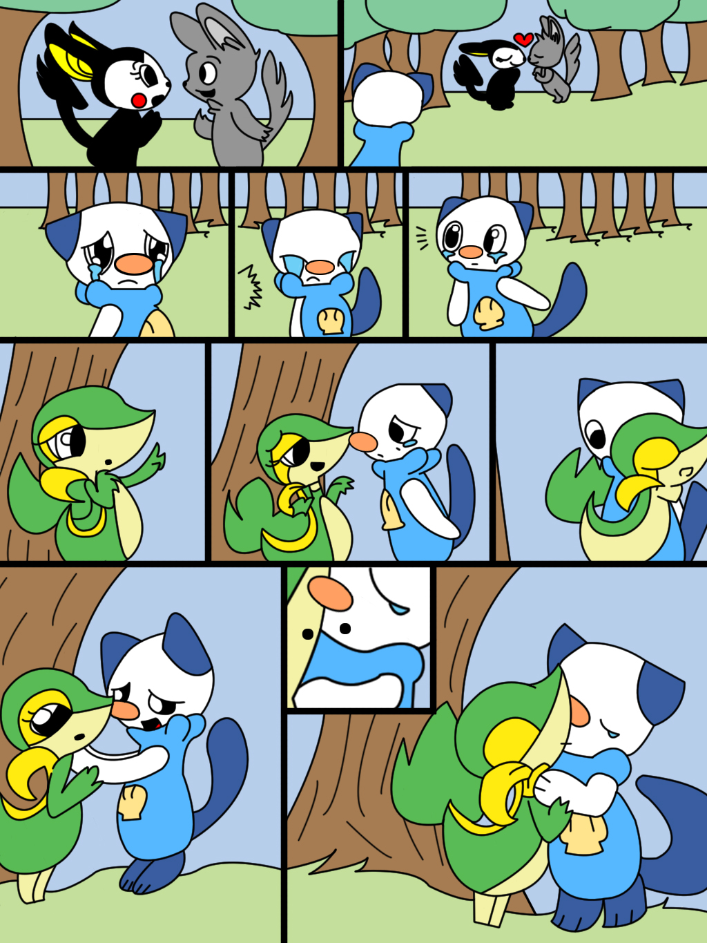 A Cute Snivy-X-Oshawott Comic (Digital w/ Color) .