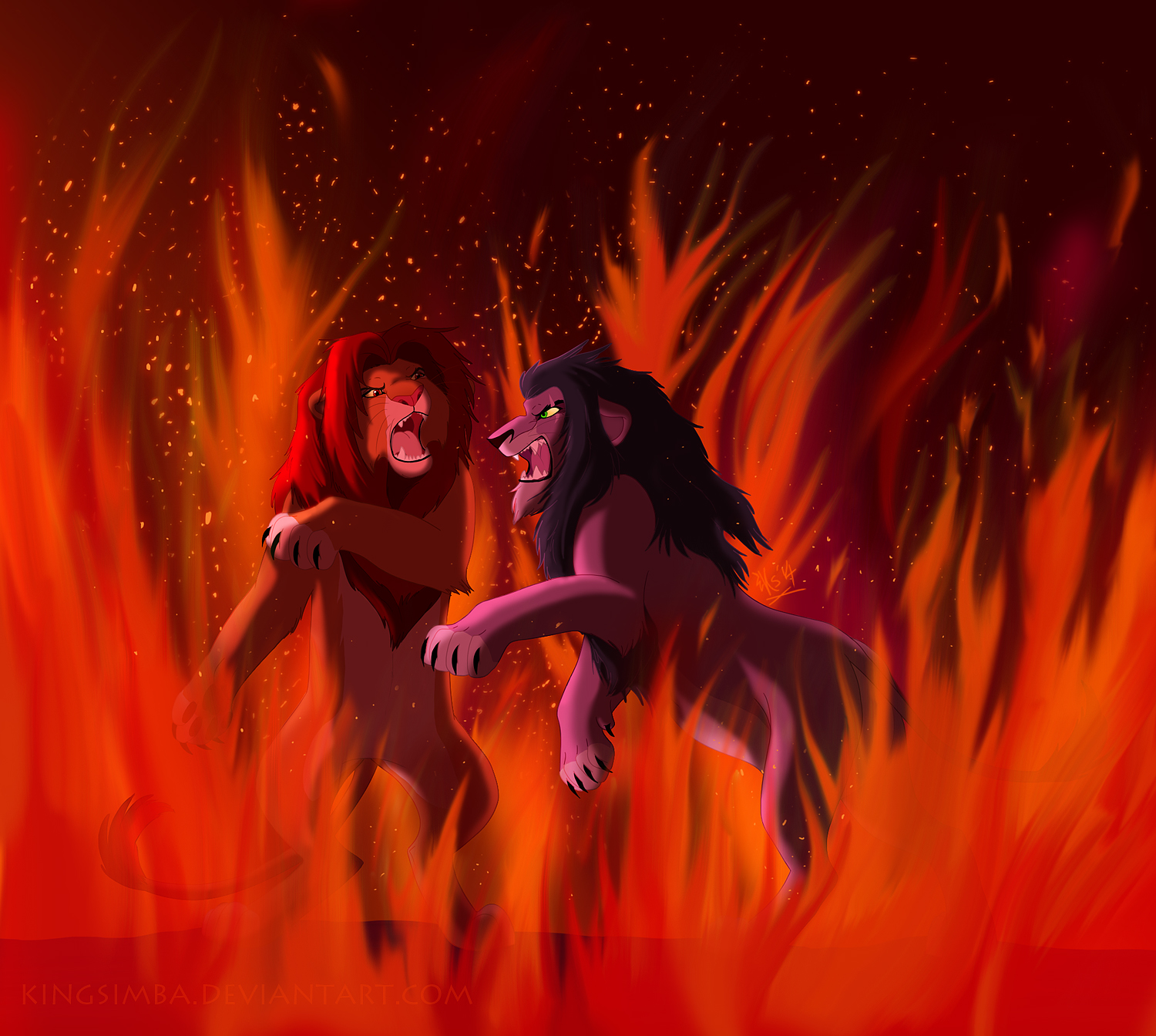Lion King Simba And Scar Fight