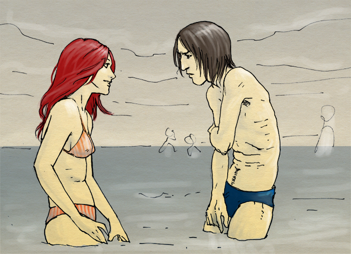 Snape and Lily at the sea