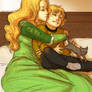 Cersei and Tommen cuddle