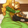 Cersei and Tommen cuddle