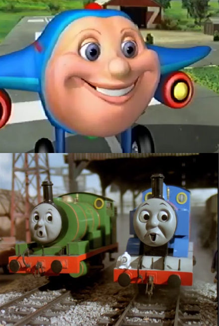 Thomas And Percy Scared Of Jay Jay The Jet Plane By Justinanddennis On Deviantart