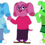 GAG-style Blue, Magenta, Green, and Periwinkle