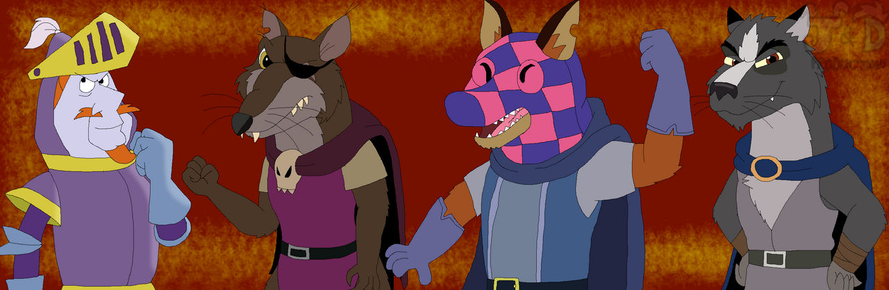 Cluny, Slagar, Badrang, and Count Geoffrey by JustinandDennis on DeviantArt