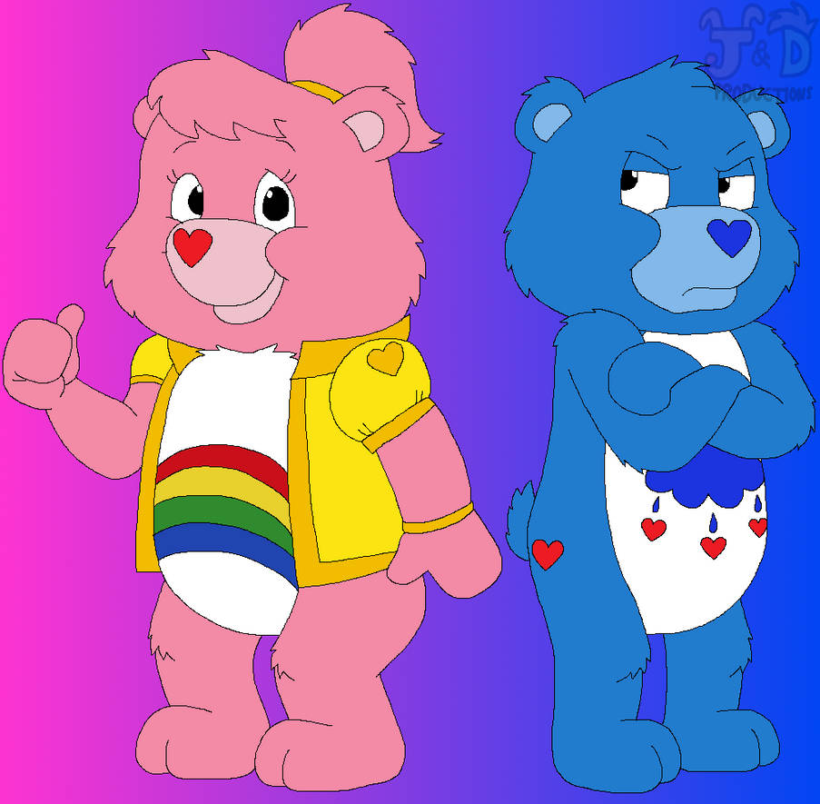 Cheer Bear and Grumpy Bear by JustinandDennis on DeviantArt