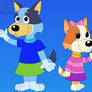 Pound Puppies-style Bluey and Bingo