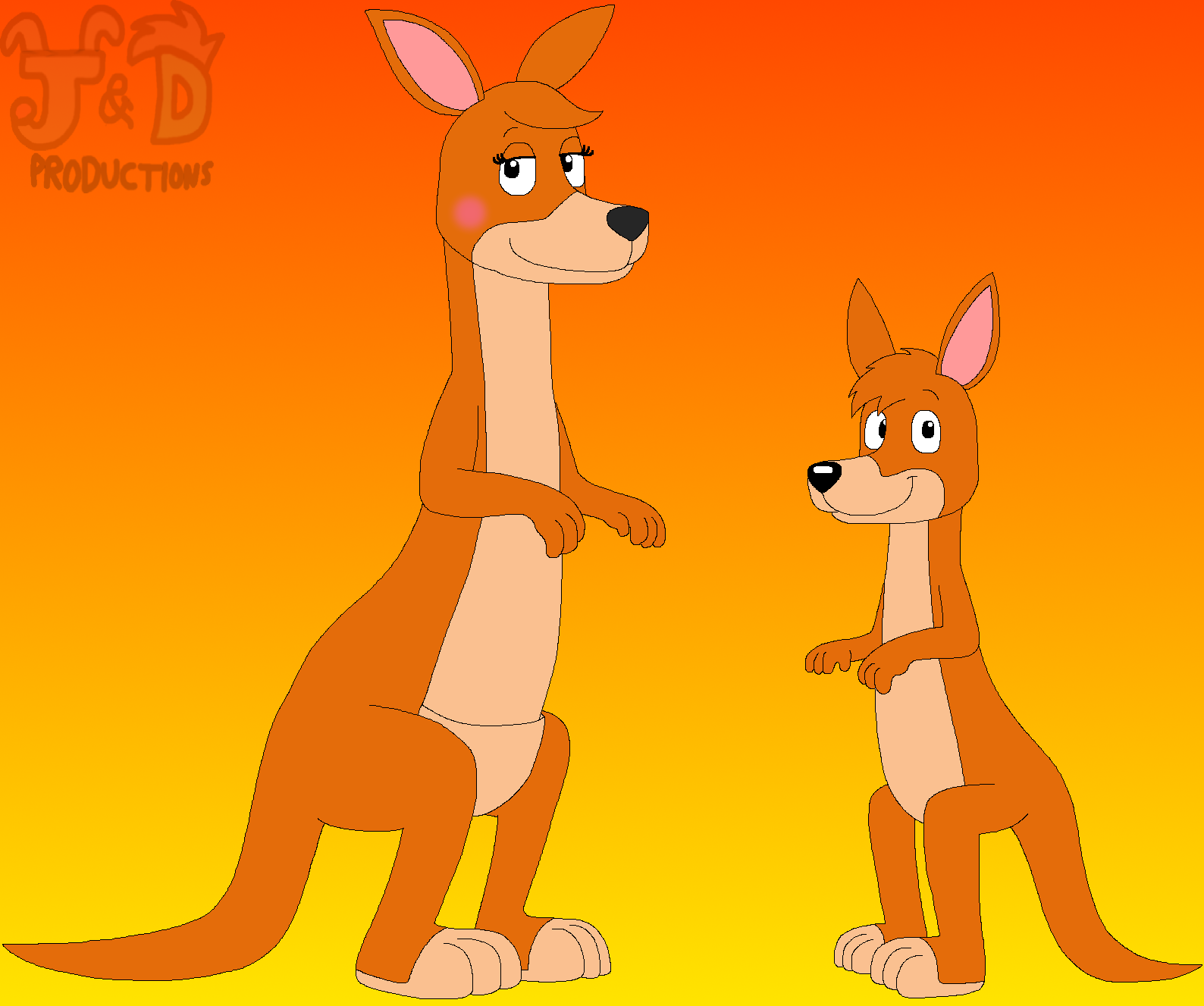 Female Kangaroo and Joey (My style) by JustinandDennis on DeviantArt