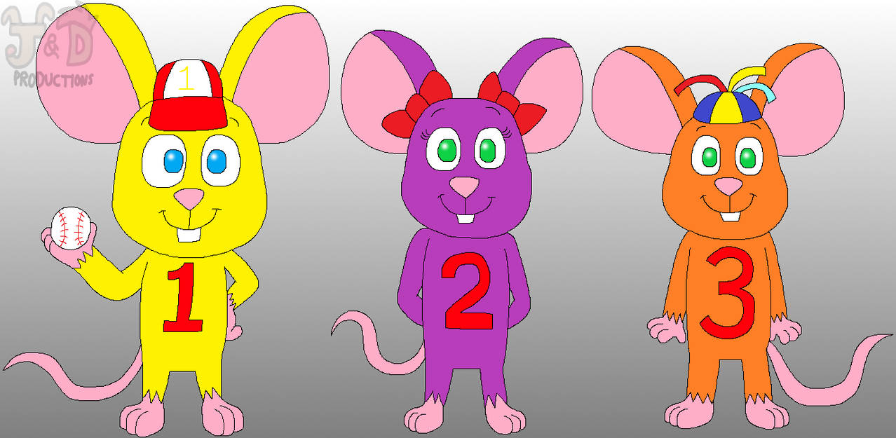 Number Mice 1, 2, and 3 by JustinandDennis on DeviantArt