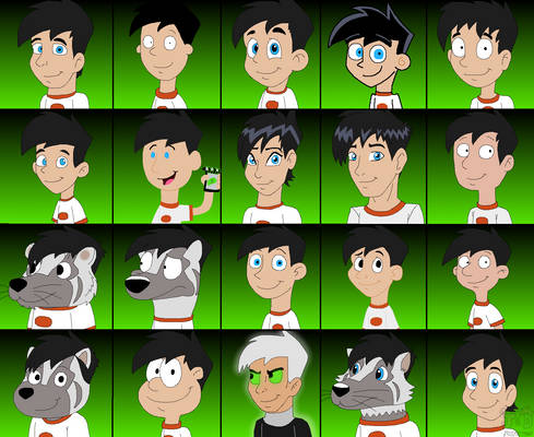 Danny Fenton in different art-styles