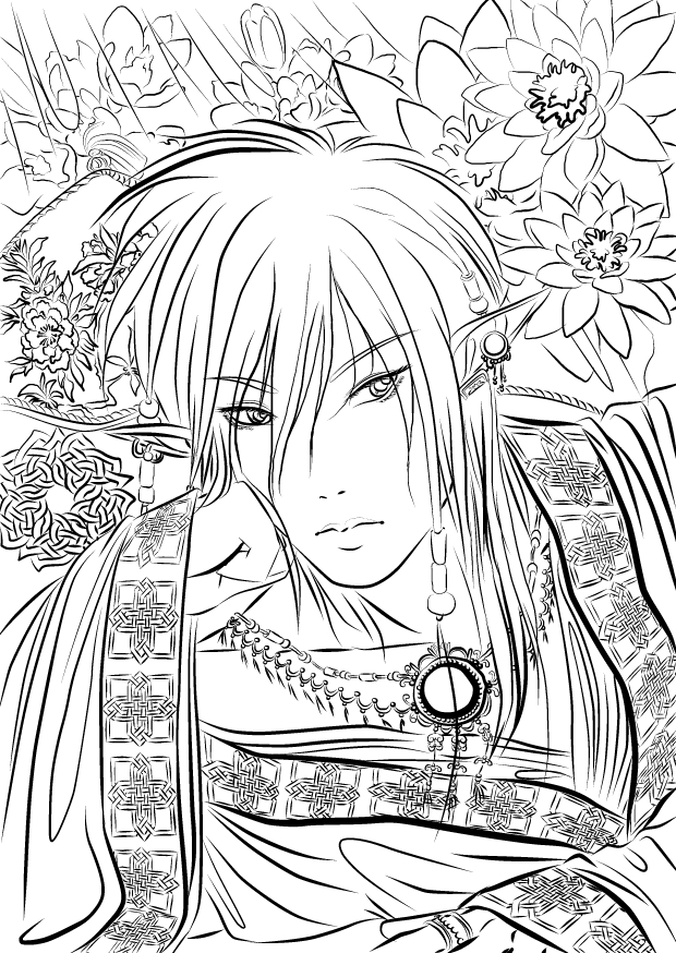 Elf Prince Lineart