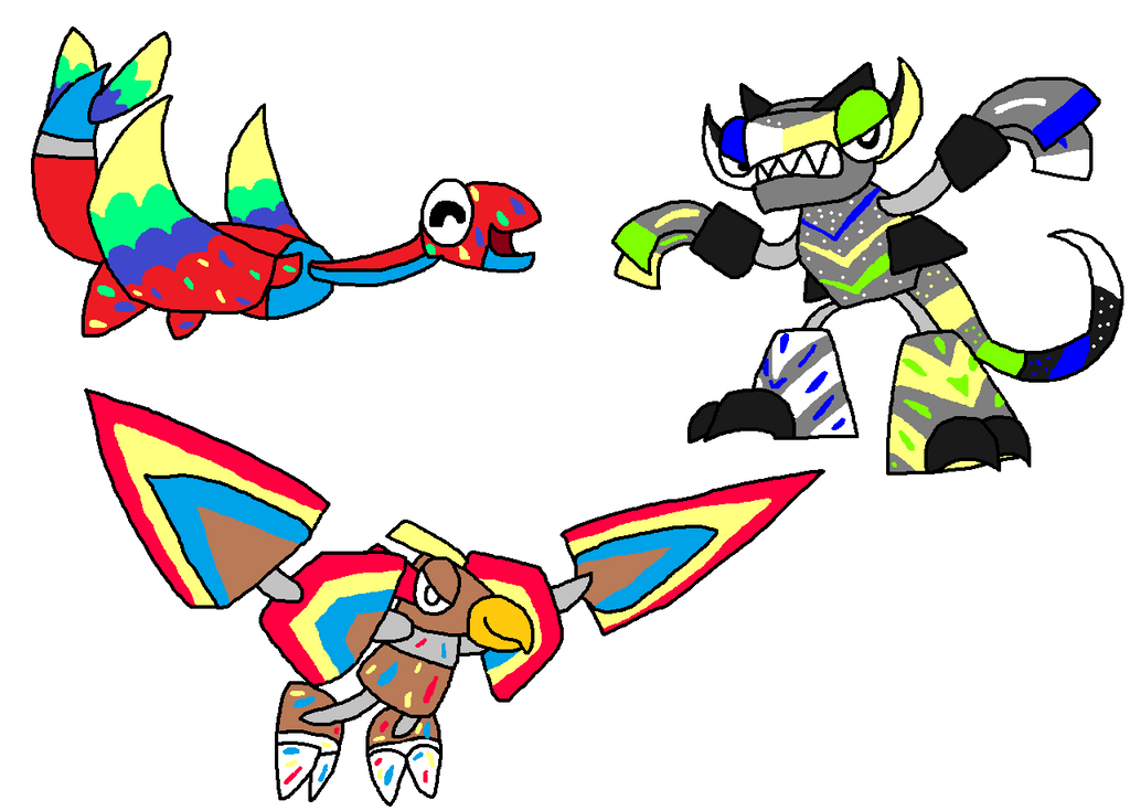MLP Mixels: Rainbowfied Manda Taur and Vult by DarkTidalWave on DeviantArt
