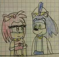 Sonic and Amy in their Arabian outfits 