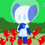 Robotboy meets red Pikmin