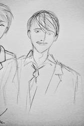 older Light Yagami with mustache by KaizenKitty