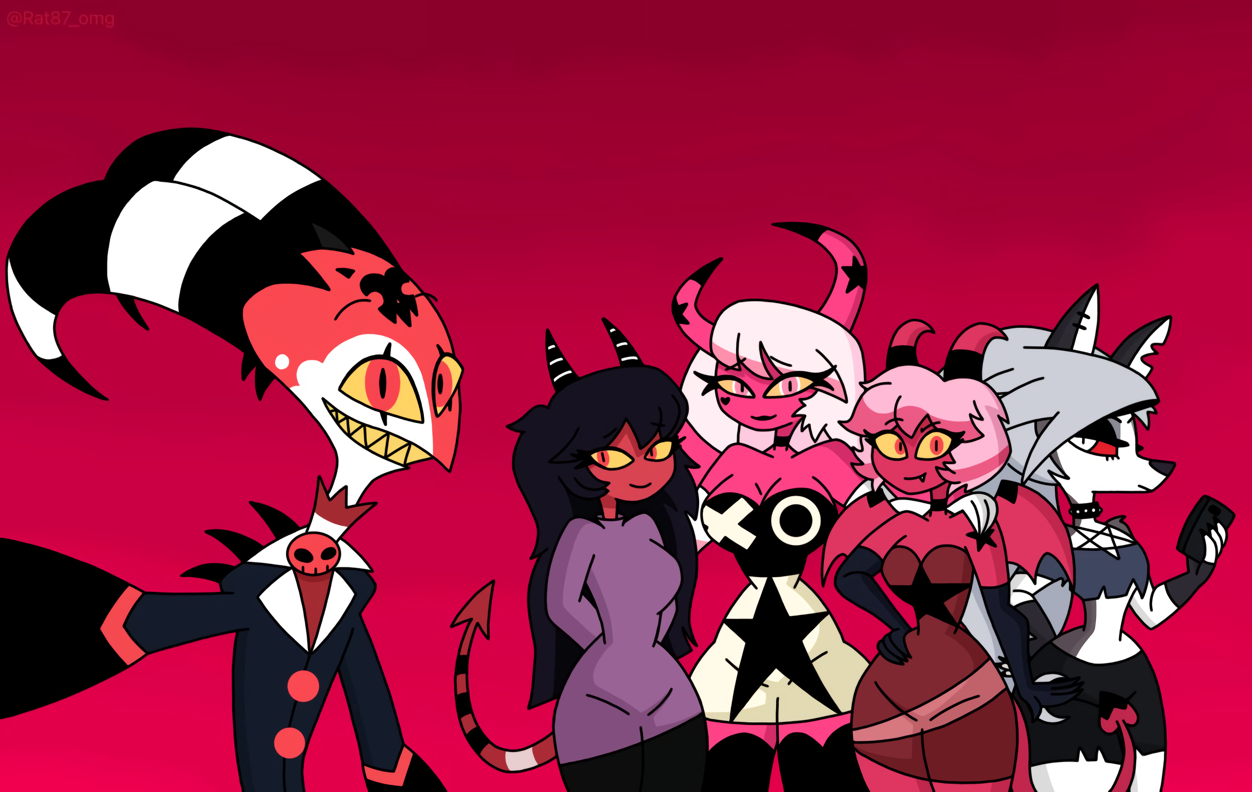 Helluva Boss AU: A Family Photo! by PhantomBlitzo on DeviantArt