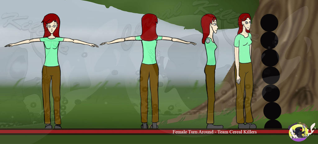 Female Character Turn Around - Red Head