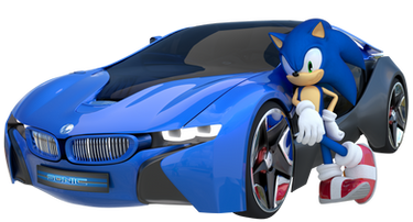 Sonic The Hedgehog with Car 3D