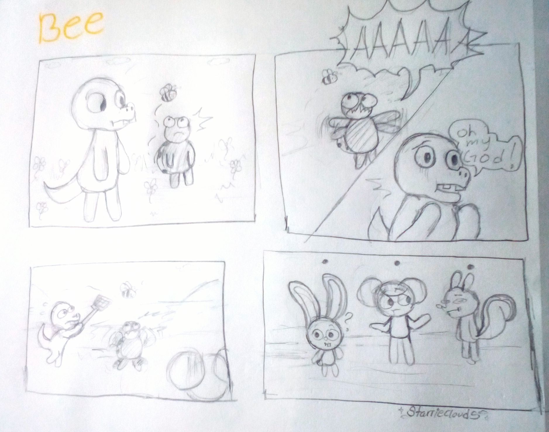Ladybug Getting Scared Ladybug and lizard being scared of a bee by StarrieClouds on DeviantArt